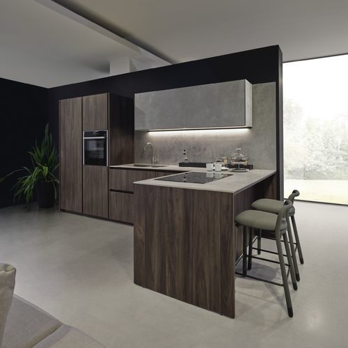 Cuisine contemporaine - ARKA - MAISTRI - en HPL / avec îlot / en L