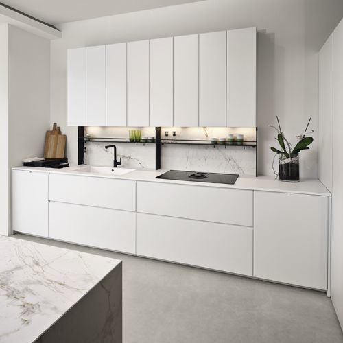 Cuisine contemporaine - ARENA - MAISTRI - en HPL / avec îlot / en L