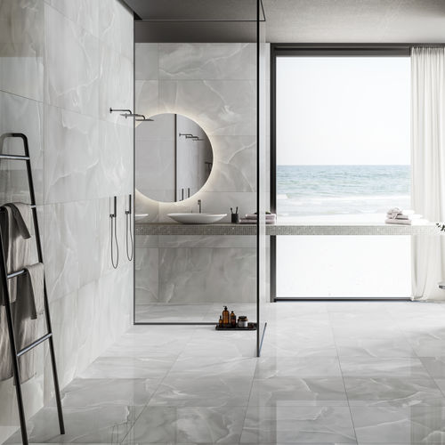 Carrelage en grès cérame - PRESTIGIO ONYX GREY - CERAMICHE REFIN - brillant / d'intérieur / de salle de bain