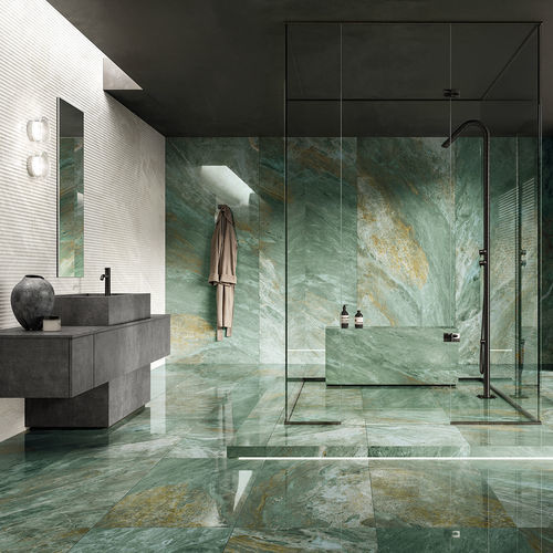 Carrelage en grès cérame - PRESTIGIO KALEIDOS SMERALDO - CERAMICHE REFIN - brillant / mat / d'intérieur