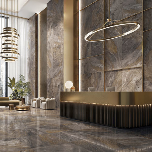 Carrelage en grès cérame - PRESTIGIO KALEIDOS AGATA - CERAMICHE REFIN - brillant / roulé / d'intérieur
