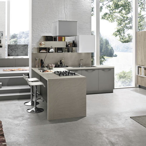 Cuisine contemporaine - MAYA - STOSA CUCINE - en bois / en stratifié / avec îlot