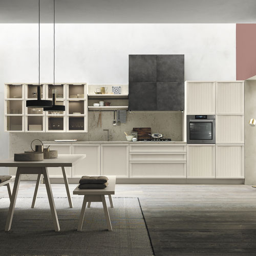 Cuisine contemporaine - TOSCA - STOSA CUCINE - en frêne / en pierre / en acier laqué