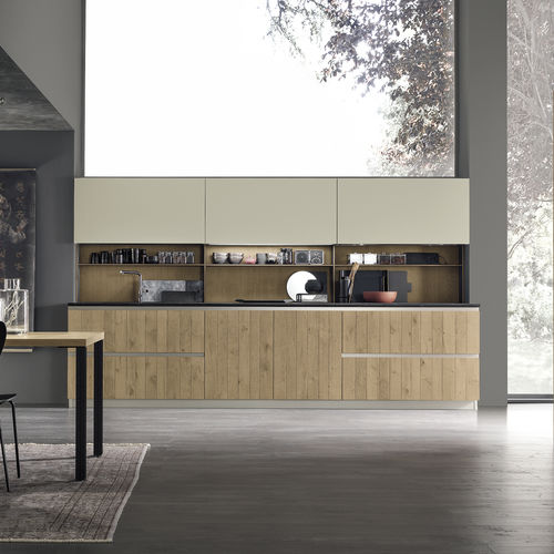 Cuisine contemporaine - NATURAL - STOSA CUCINE - en chêne / en verre / avec îlot