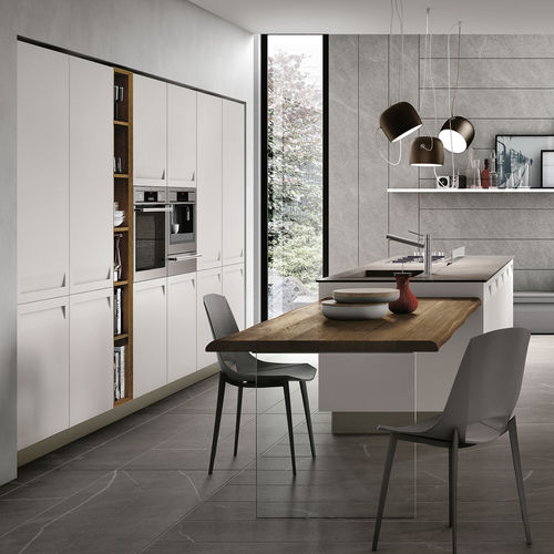 Cuisine contemporaine - REWIND - STOSA CUCINE - en verre / en métal / en stratifié