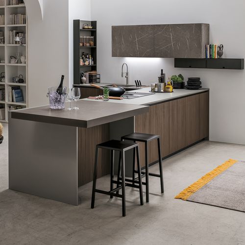 Cuisine contemporaine - METROPOLIS - STOSA CUCINE - en verre / en pierre / en Fenix NTM®