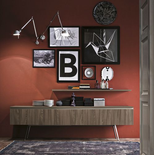 Buffet sur pieds hauts - STOSA CUCINE - contemporain / en chêne / en polymère