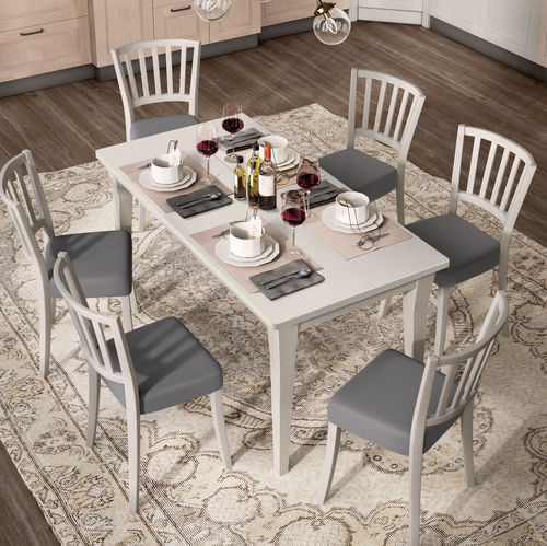 Table à manger classique - ECO - STOSA CUCINE - en placage de bois / avec piètement en bois / rectangulaire