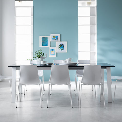 Table à manger contemporaine - DELTA - STOSA CUCINE - en mélaminé / en Fenix NTM® / avec piètement en métal peint