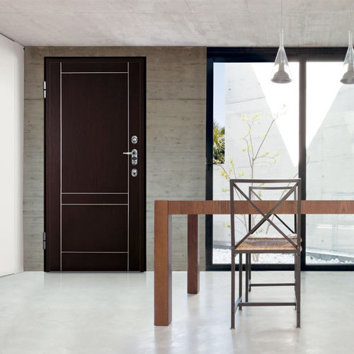 Porte d'entrée - PRESTIGE : HI-FI - Dierre - en bois / battante / pleine