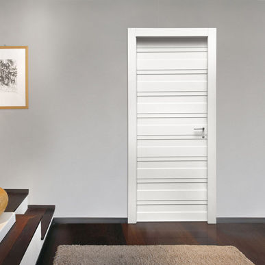 Porte d'intérieur - LINEAR - Dierre - en bois / en aluminium / battante