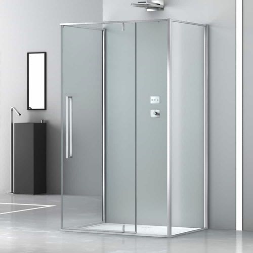 Cabine de douche en verre - ZEN A1B+FB0+F00 - Megius SpA - en aluminium / pivotante / rectangulaire