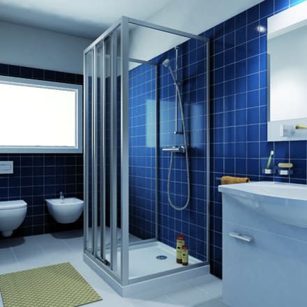 Cabine de douche en verre - CLASSIC A12+A12 - Megius SpA - en aluminium / à portes coulissantes / rectangulaire