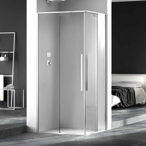 Cabine de douche en verre - ZEN A12+A12 - Megius SpA - en aluminium / en inox / à portes coulissantes
