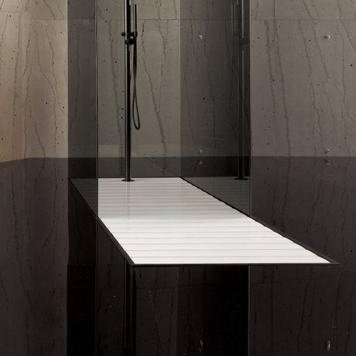 Bac à douche rectangulaire - RASO DOCCIA - Megius SpA - surélevé / à encastrer / en teck