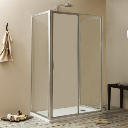 Cabine de douche en verre - VANITY U10+D10+D10 - Megius SpA - en aluminium / à portes coulissantes / carrée