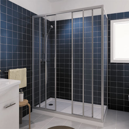 Cabine de douche en verre - CLASSIC P2S+F00 - Megius SpA - en aluminium / à portes coulissantes / d'angle