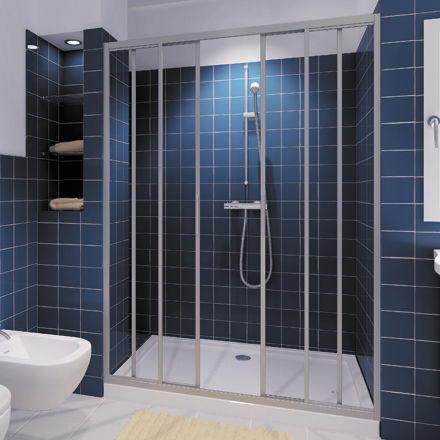 Cabine de douche en verre - CLASSIC P2S - Megius SpA - en aluminium / à portes coulissantes / en niche