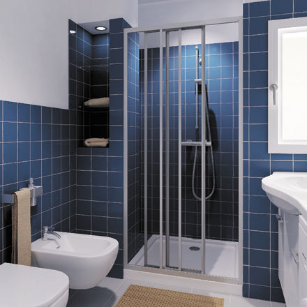 Cabine de douche en verre - CLASSIC P3S - Megius SpA - en aluminium / à portes coulissantes / en niche