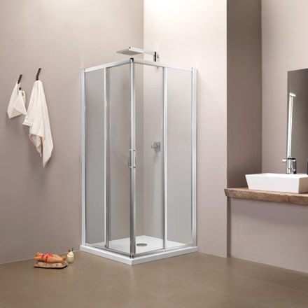 Cabine de douche en verre - VANITY A12+A12 - Megius SpA - en aluminium / à portes coulissantes / d'angle