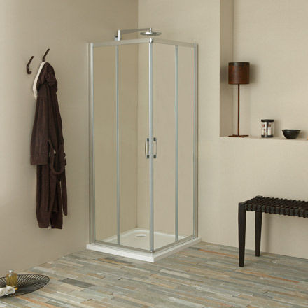 Cabine de douche en verre - VANITY Z12+Z12 - Megius SpA - en aluminium / à portes coulissantes / d'angle