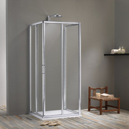 Cabine de douche en verre - VANITY A12+A12+D10 - Megius SpA - en aluminium / à portes coulissantes / carrée