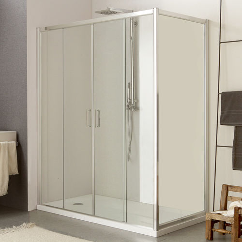 Cabine de douche en verre - MORE LIVE P2S+D10 - Megius SpA - en aluminium / à portes coulissantes / d'angle