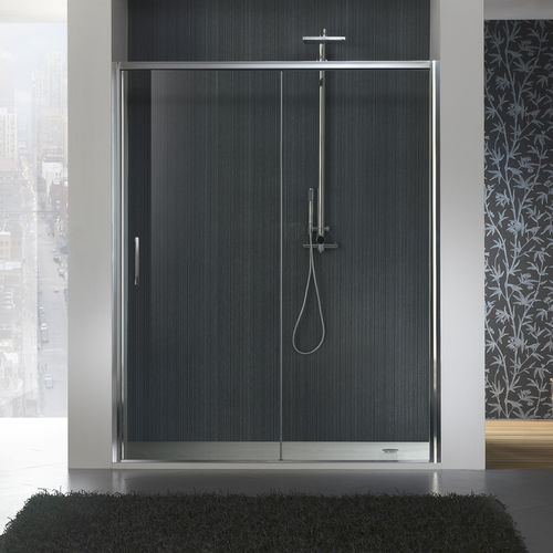 Cabine de douche en verre - MORE LIVE P1K - Megius SpA - en aluminium / à portes coulissantes / en niche