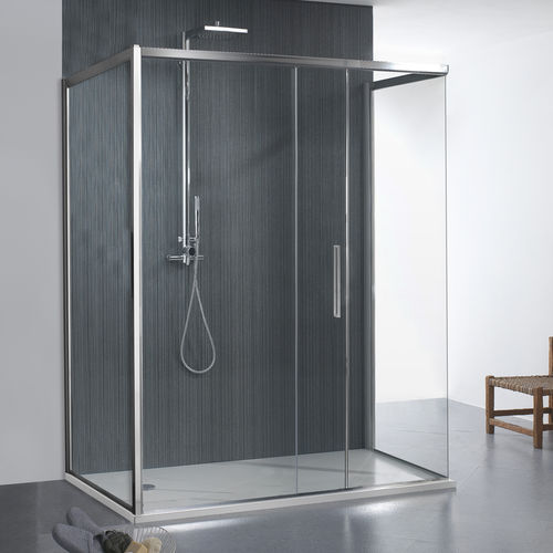 Cabine de douche en verre - MORE LIVE A1K+FS0+D10 - Megius SpA - en aluminium / à portes coulissantes / rectangulaire