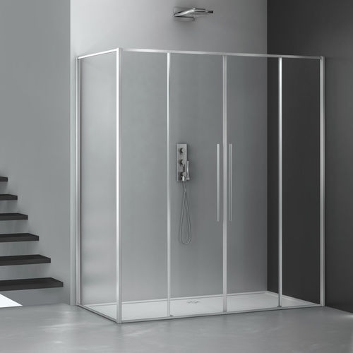 Cabine de douche en verre - ZEN P2S+F00 - Megius SpA - en aluminium / en inox / à portes coulissantes