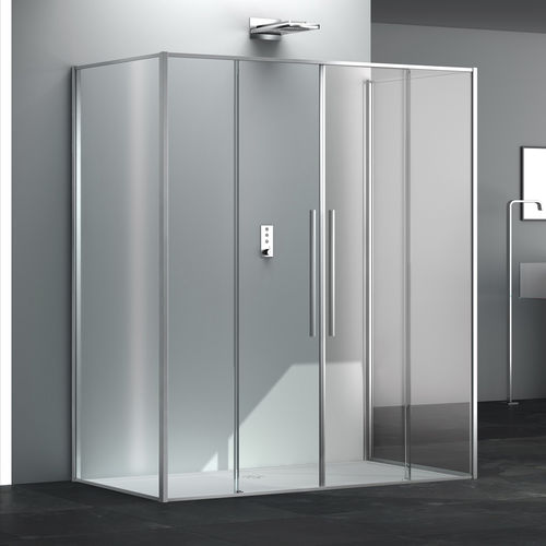 Cabine de douche en verre - ZEN P2S+F00+F00 - Megius SpA - en aluminium / en inox / à portes coulissantes