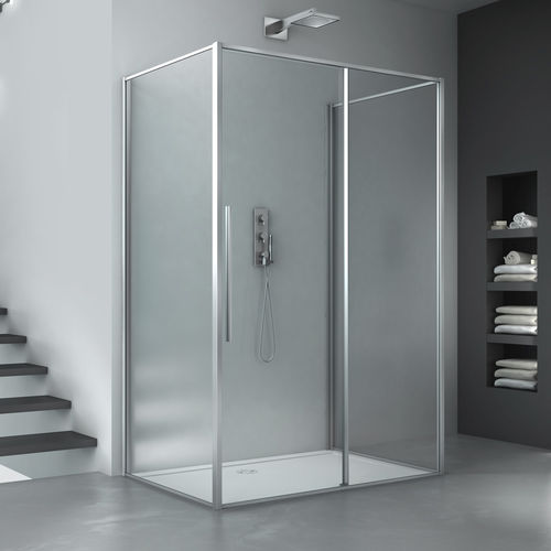 Cabine de douche en verre - ZEN P1S+F00+F00 - Megius SpA - en aluminium / en inox / à portes coulissantes
