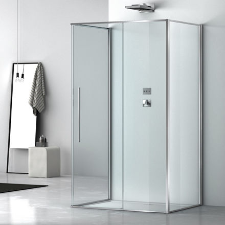 Cabine de douche en verre - ZEN A1S+FS0+F00 - Megius SpA - en aluminium / en inox / à portes coulissantes