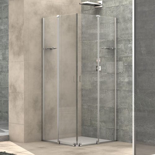 Cabine de douche en verre - ILLUSION A12+A12 - Megius SpA - en aluminium / à portes coulissantes / d'angle