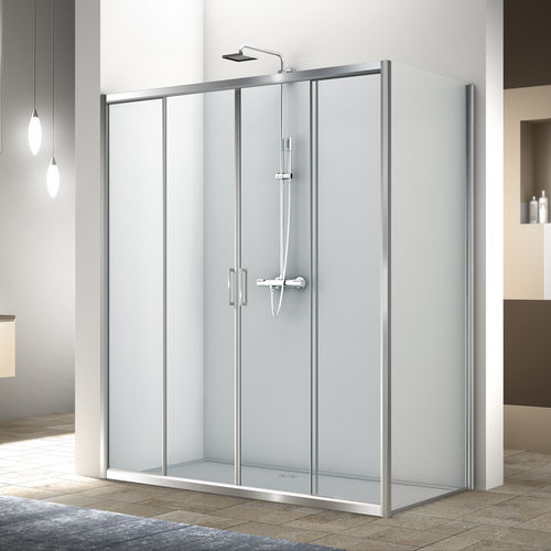 Cabine de douche en verre - LIVE P2S+F00 - Megius SpA - en aluminium / à portes coulissantes / d'angle