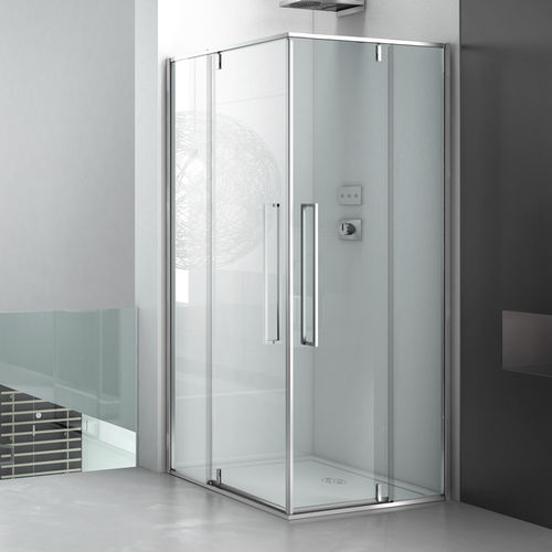 Cabine de douche en verre - ZEN B12+B12 - Megius SpA - en aluminium / avec porte pivotante / d'angle