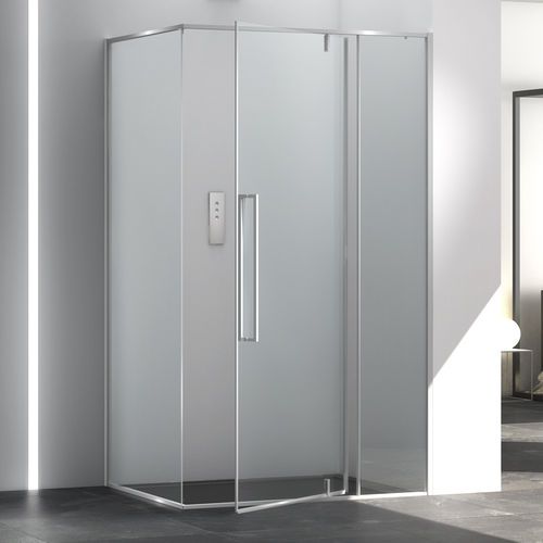 Cabine de douche en verre - ZEN A1B+FB0 - Megius SpA - en aluminium / avec porte pivotante / d'angle