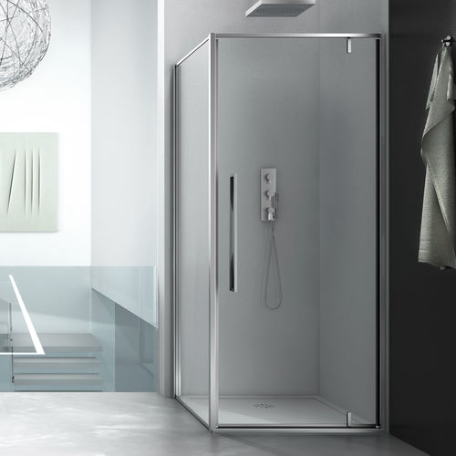 Cabine de douche en verre - ZEN PV0+F00 - Megius SpA - en aluminium / avec porte pivotante / d'angle