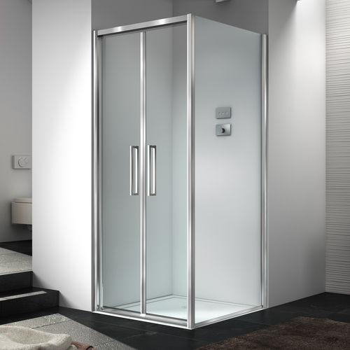 Cabine de douche en verre - LIVE TOP SAL+F00 - Megius SpA - en aluminium / avec porte pivotante / d'angle