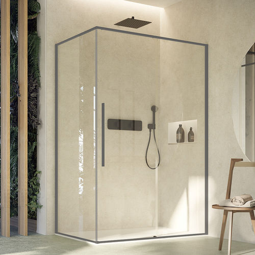 Cabine de douche en verre - ZEN PLUS A1S+FS0 - Megius SpA - à portes coulissantes / d'angle / professionnelle