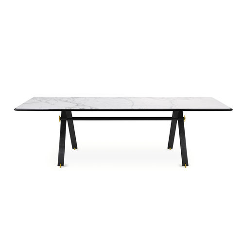 Table contemporaine - MAAT - Gallotti&Radice - en aluminium anodisé / en marbre / rectangulaire