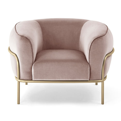 Fauteuil contemporain - SOPHIE - Gallotti&Radice - en cuir / en tissu / en laiton