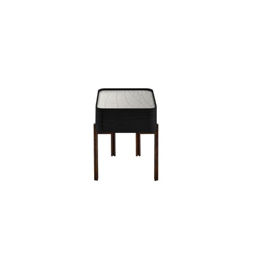 Table de chevet contemporaine - TWELVE-C - Gallotti&Radice - en frêne / en laiton / en verre