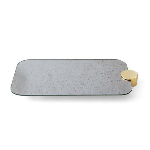 Plateau de service en métal - ODETTE RECTANGULAR - Gallotti&Radice - en verre