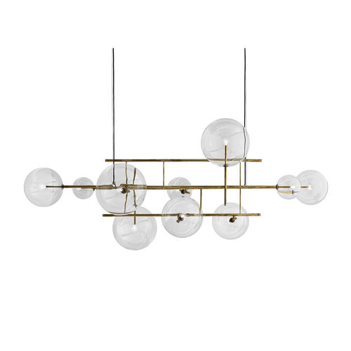 Suspension - BOLLE ORIZZONTALE - Gallotti&Radice - en laiton / en verre / contemporaine