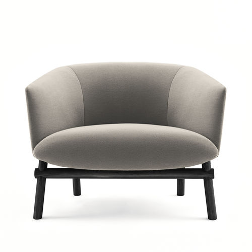 Fauteuil contemporain - LIVRE - Gallotti&Radice - en cuir / en tissu / en bois massif