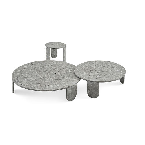 Table basse contemporaine - CLEMO - Gallotti&Radice - en marbre / en grès / avec piètement en pierre