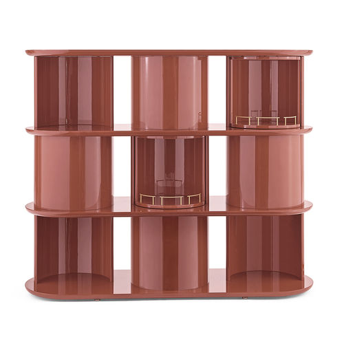 Étagère contemporaine - HIDE&SEEK - Gallotti&Radice - en bois laqué / avec rangement / rouge
