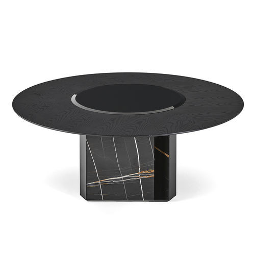 Table contemporaine - PLATIUM - Gallotti&Radice - en frêne / en verre / avec piètement en marbre