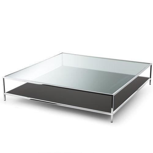 Table basse contemporaine - FARADAY - Gallotti&Radice - en verre trempé / avec piètement en acier inoxydable / rectangulaire